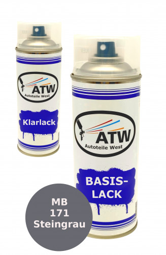 Autolack für Mercedes Benz 171 Steingrau+400ml Klarlack Set